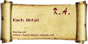 Kach Antal névjegykártya